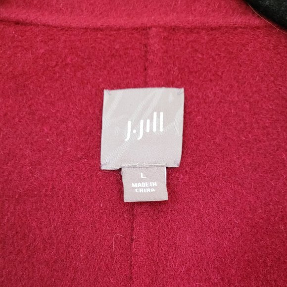 J. Jill Wool Blend Long Coat Red Size Large - Picture 12 of 13
